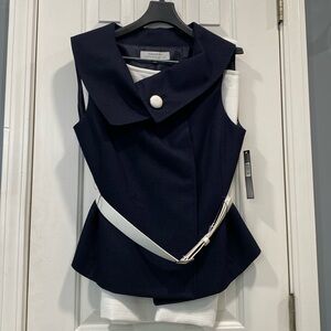 NWT TAHARI Navy/White 2 pc Suit size 10